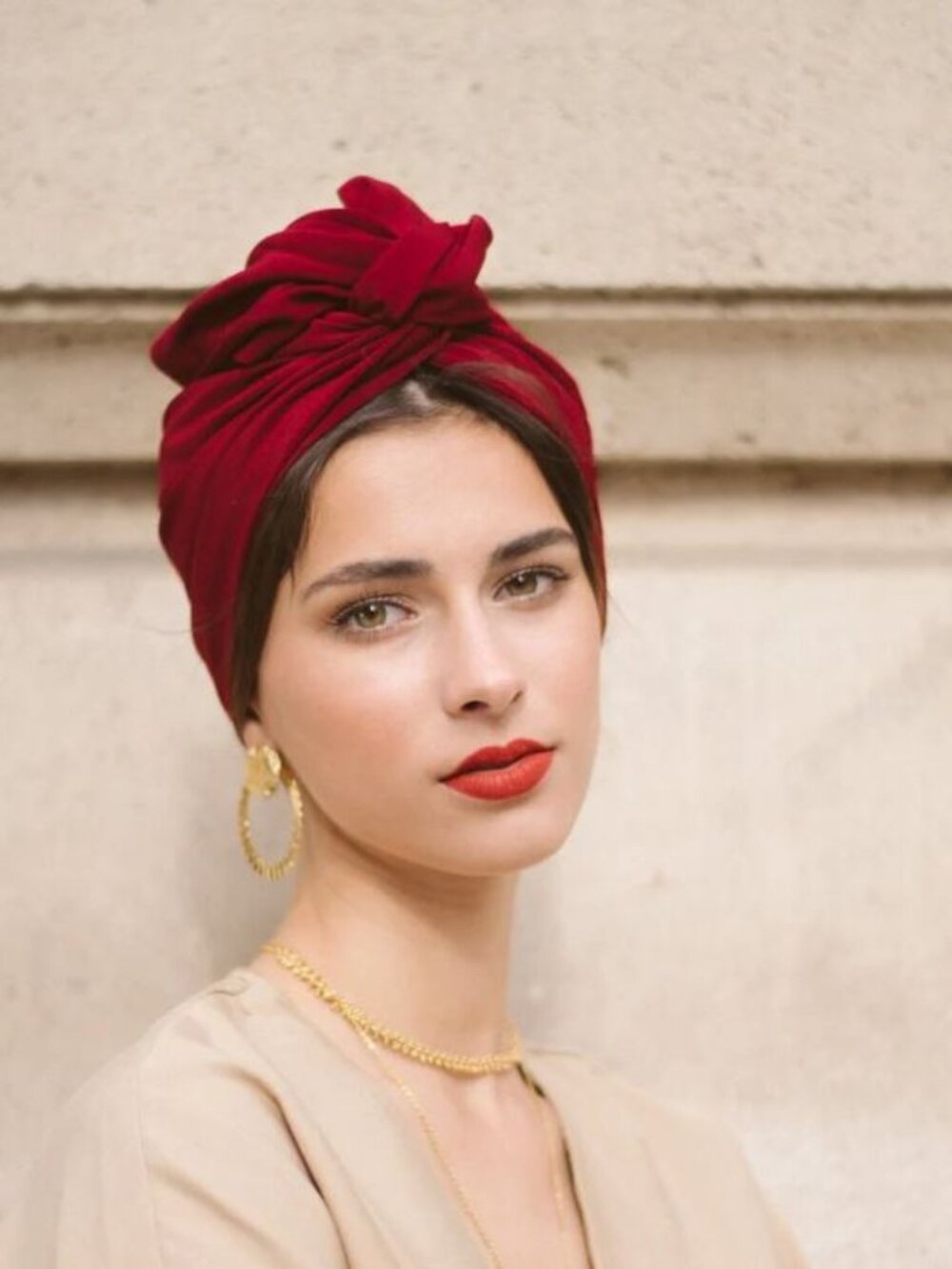Cherry (Cerise) Cuban-style Turban NIB - Picture 2 of 4